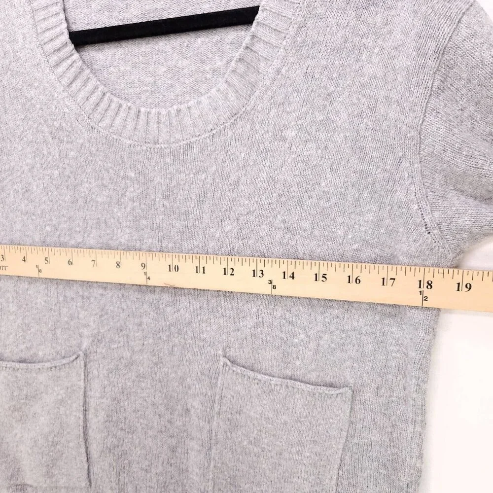 Moth Anthropologie Wool Cashmere Sweater Top Size XXS Oversized Gray Pockets - Picture 8 of 12